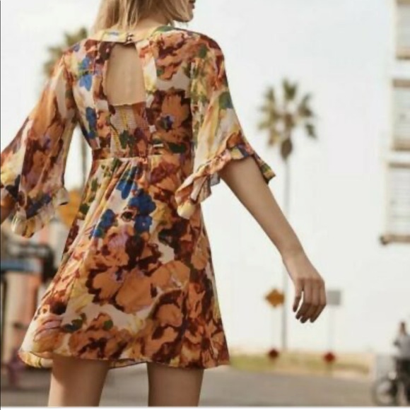 Anthropologie maeve silk Deloria watercolor floral dress size 0 - Picture 1 of 8